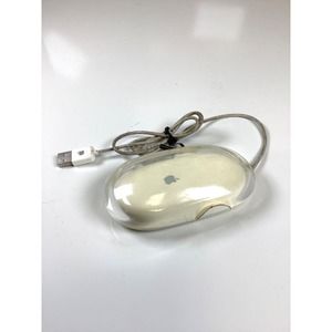 Original Apple Macintosh Pro Mouse M5769 White Clear USB Wired Optical TESTED